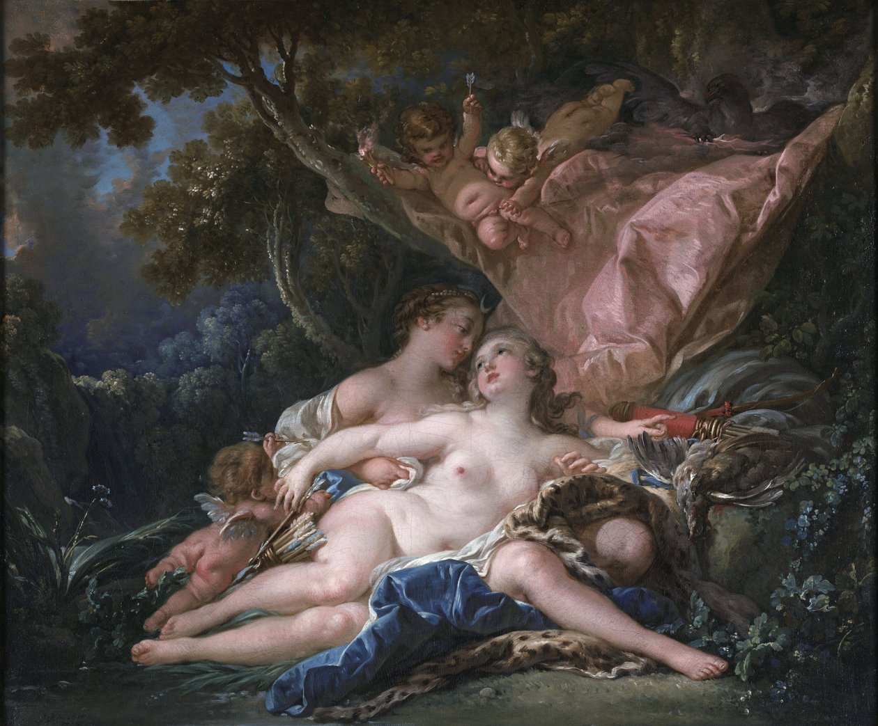 Jupiter sous les traits de Diane et la nymphe Callisto - François Boucher