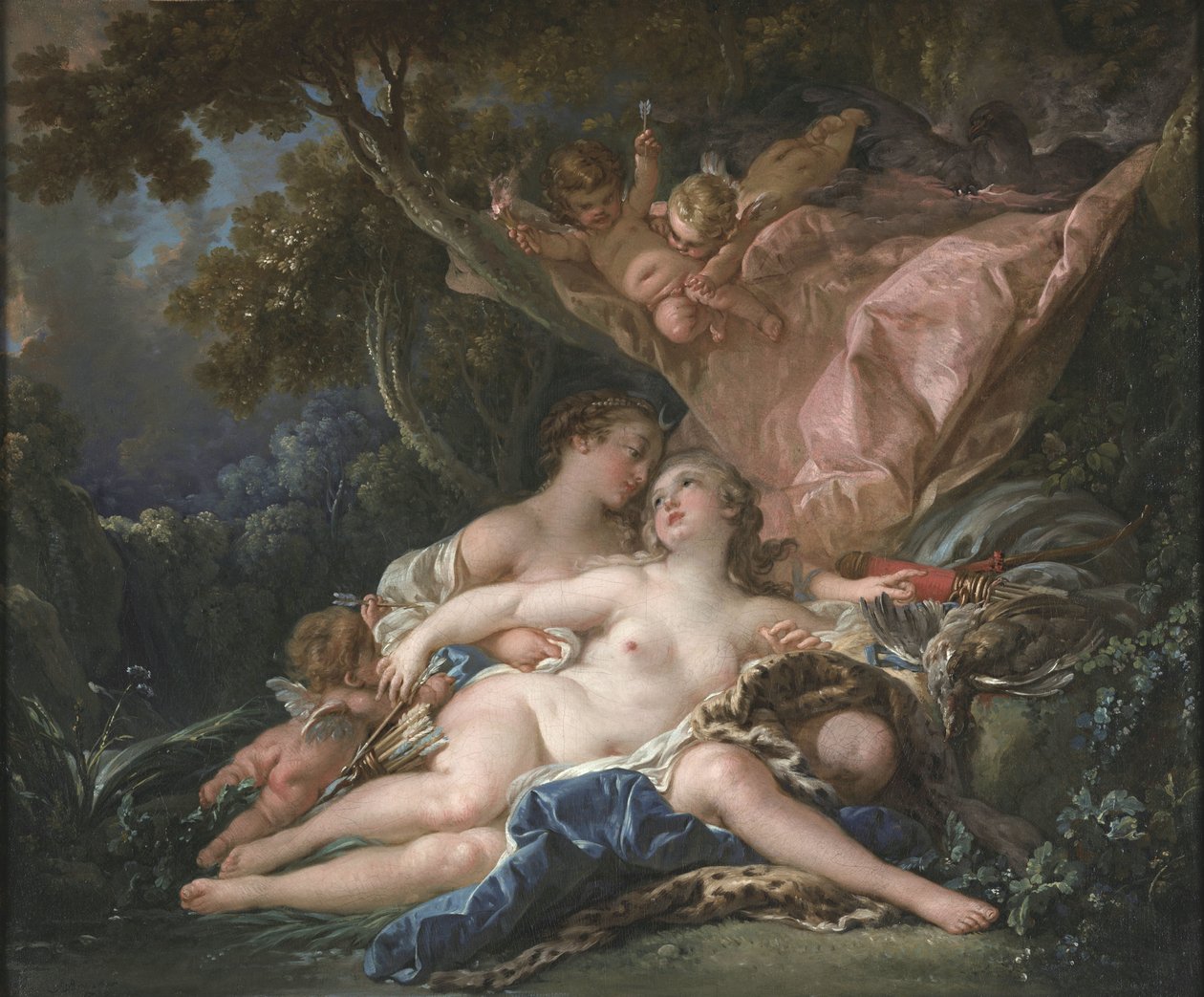 Jupiter sous les traits de Diane et la nymphe Callisto - François Boucher