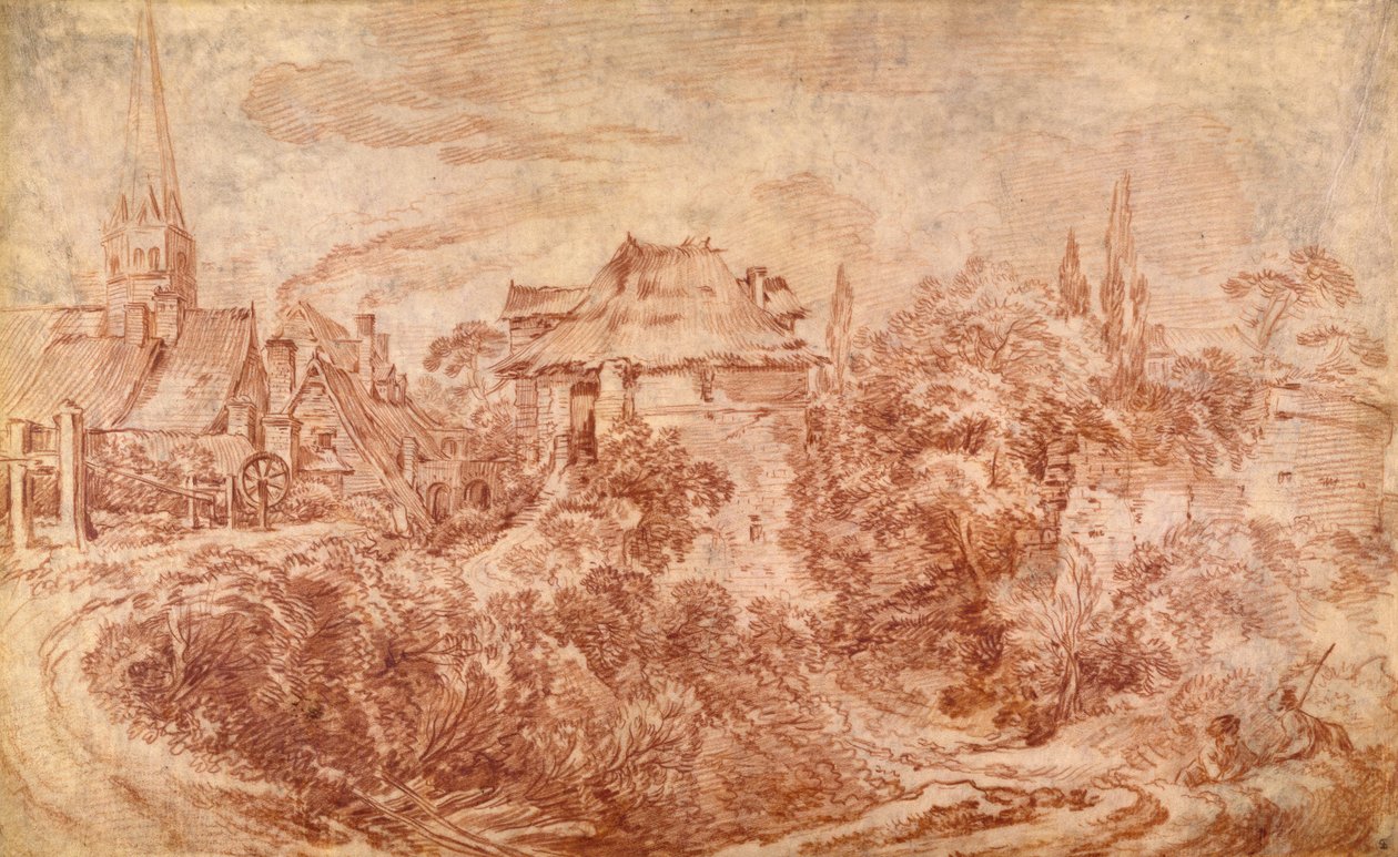 Paysage avec des personnages - François Boucher