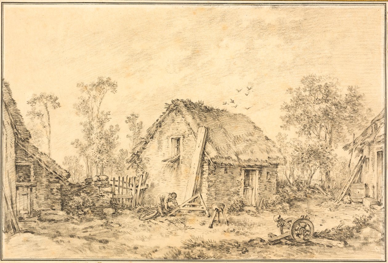 Paysage avec cottage rustique - François Boucher