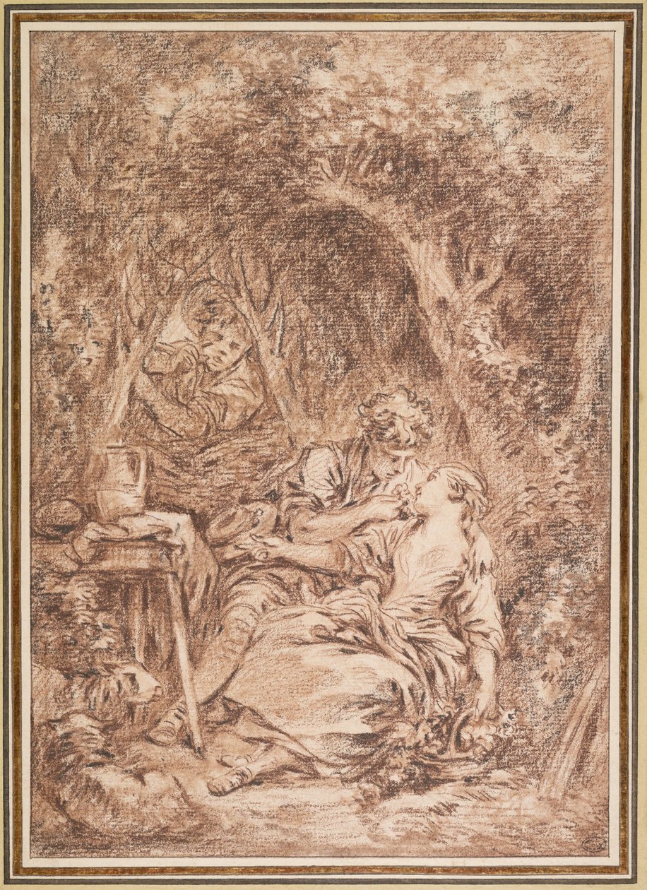 Amants surpris (Annette et Lubin) - François Boucher