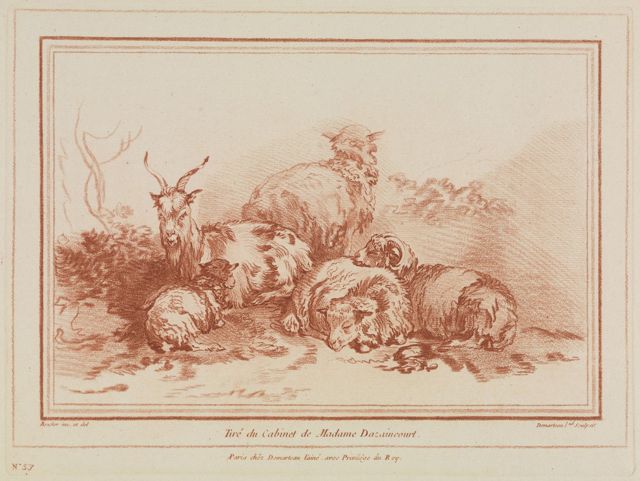 troupeau de moutons - François Boucher