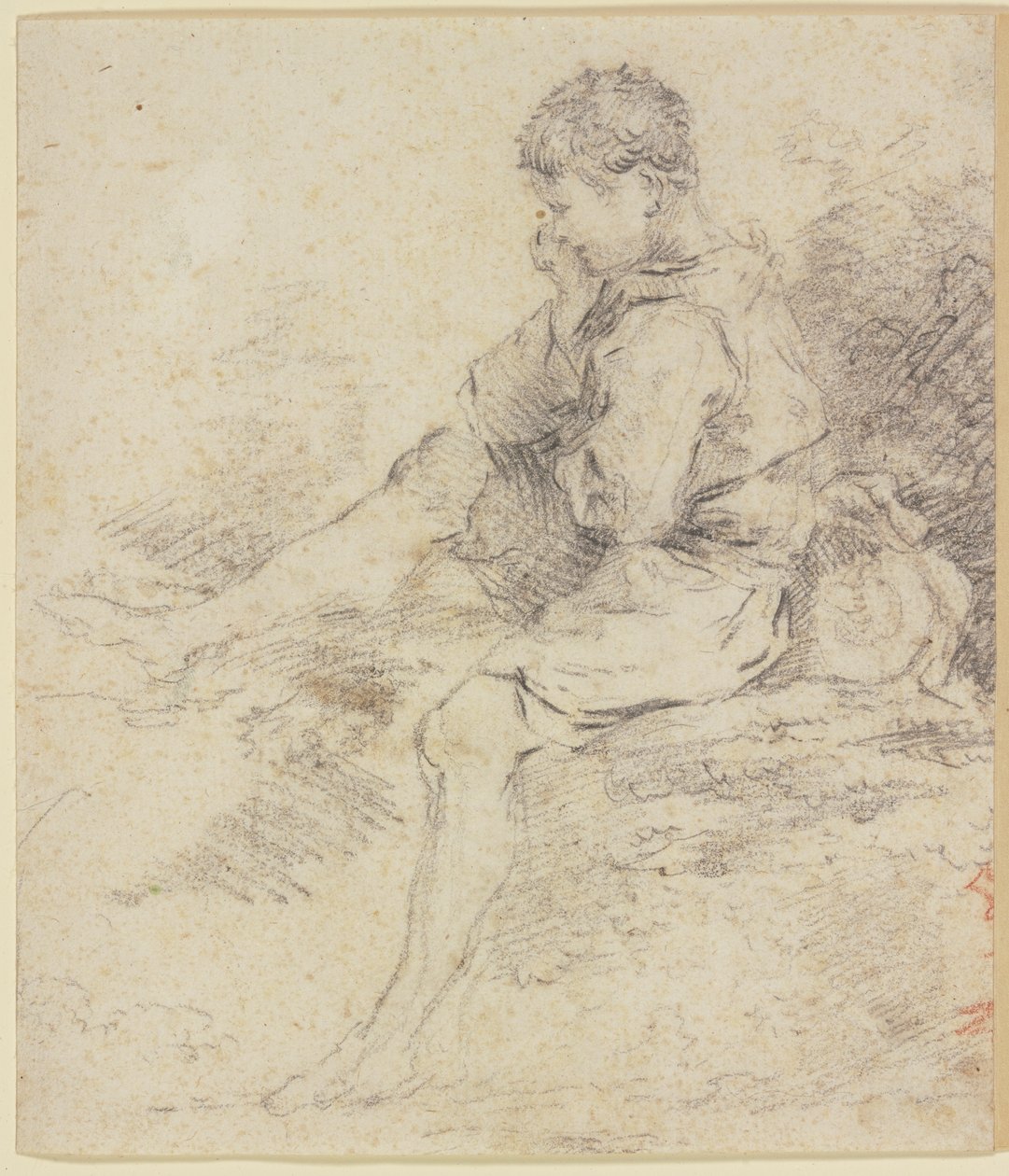 Garçon assis, les jambes nues - François Boucher
