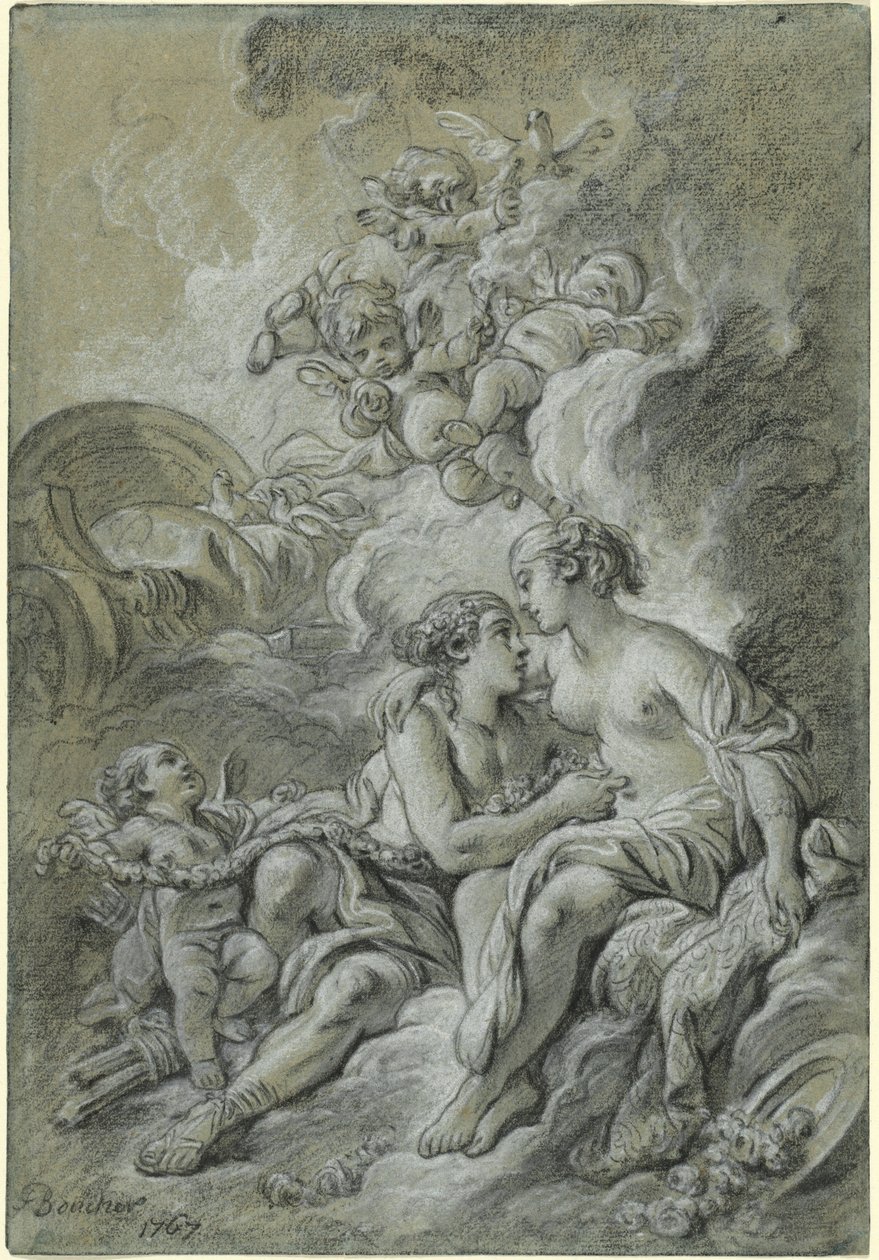 Venus appuyee sur son cher Adonis ... - François Boucher