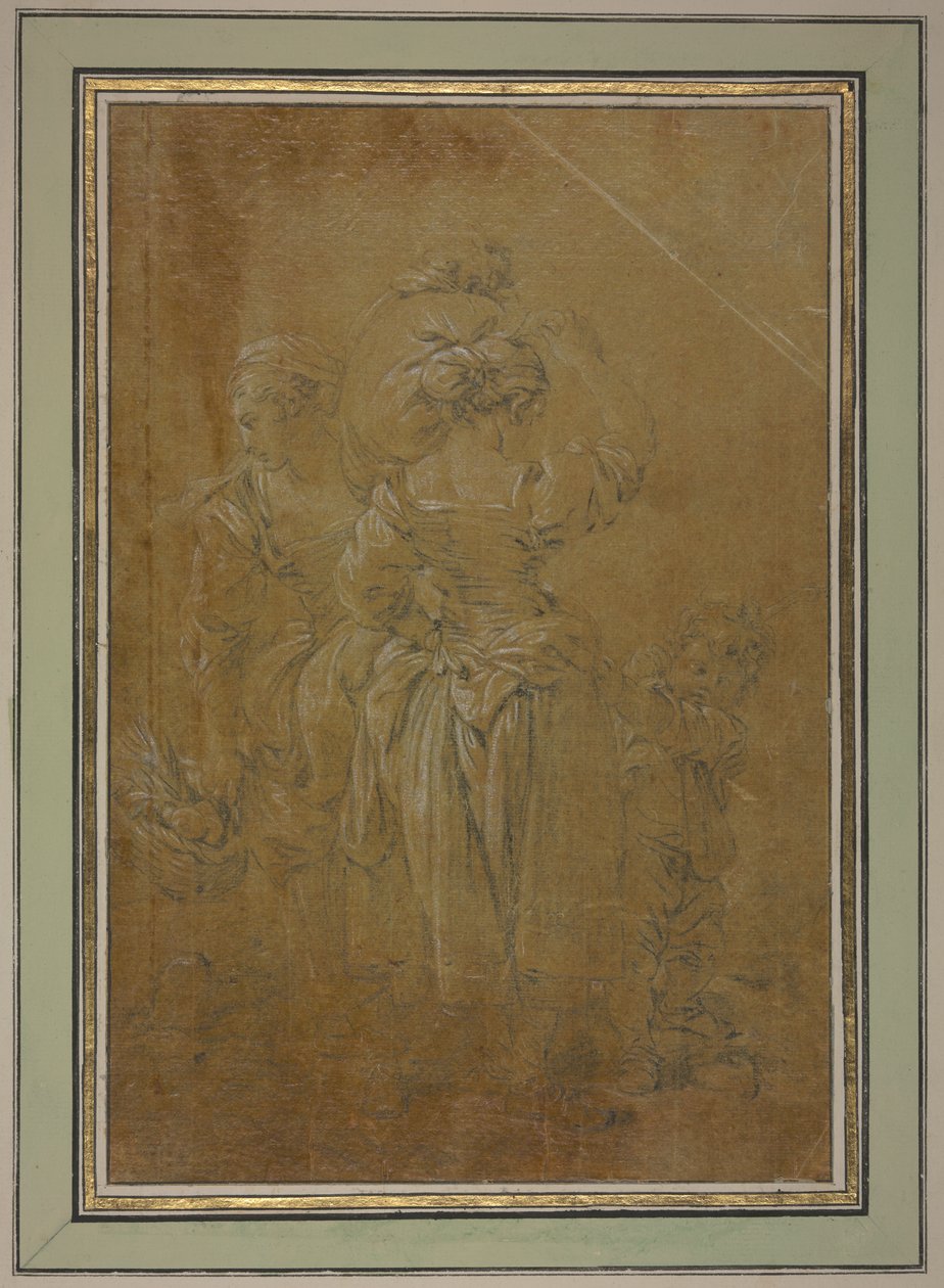 Deux paysannes avec deux garçons - François Boucher