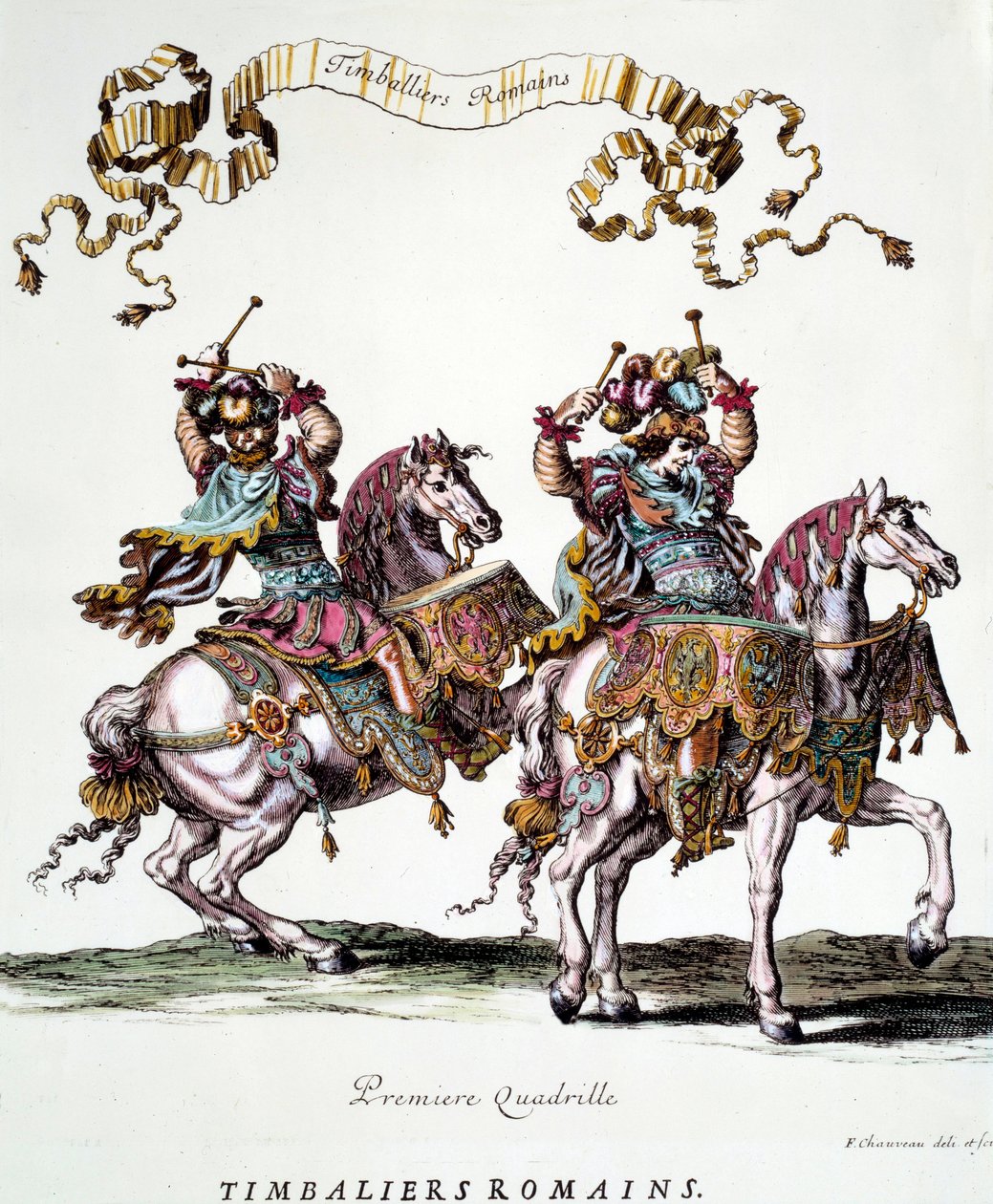 Timbaliers romains lors du carrousel donné par le roi Louis XIV en 1662 - Francois Chauveau