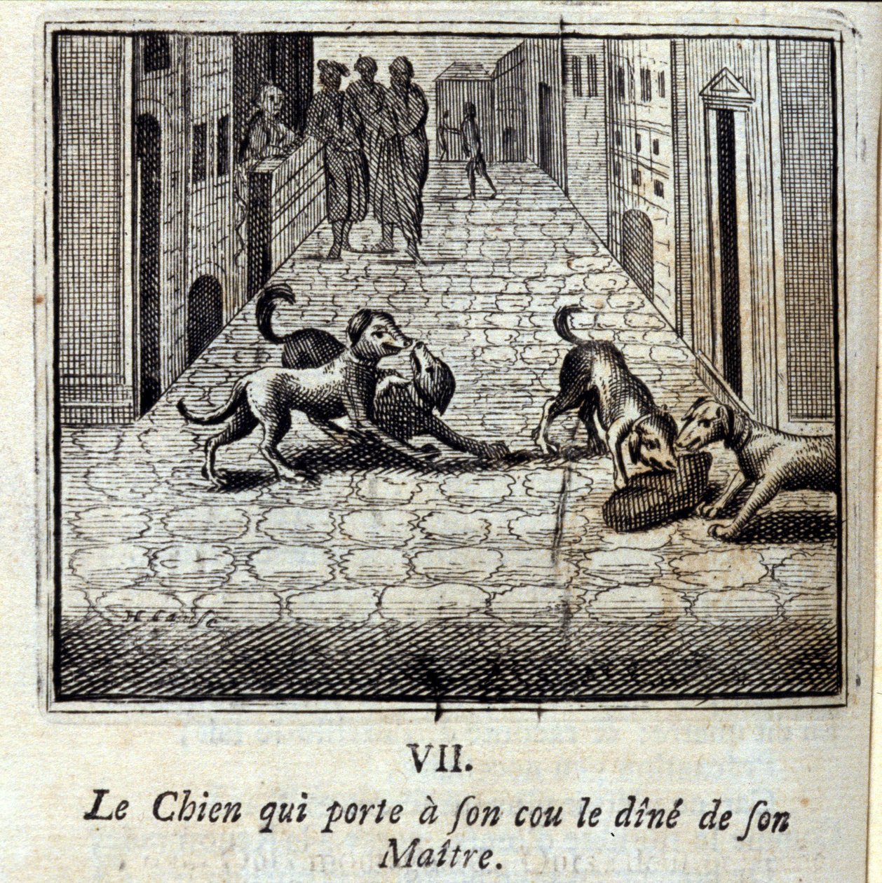 Le Chien qui porte au cou le dîner de son Maître - Francois Chauveau