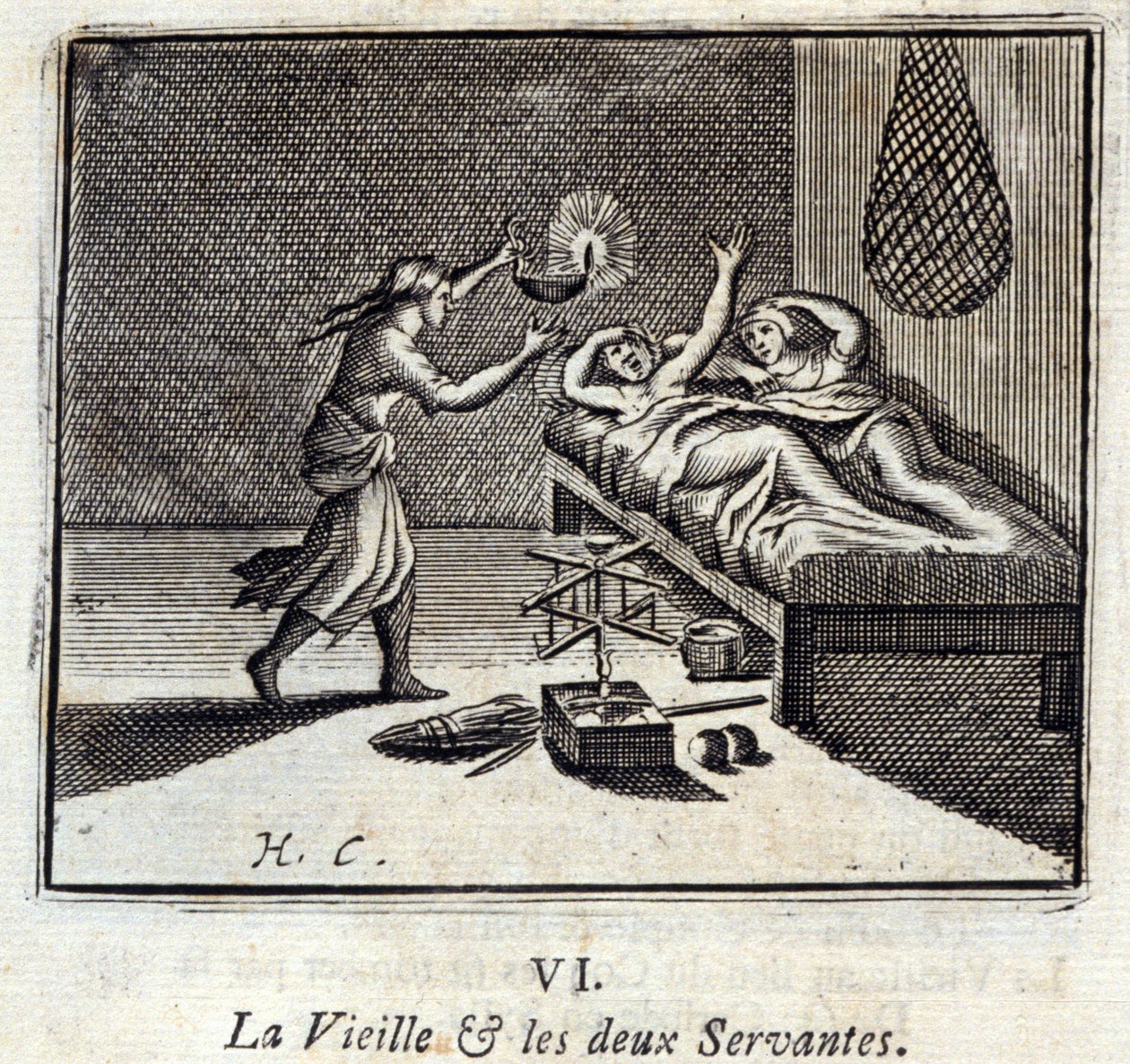 La Vieille et les Deux Servantes - Francois Chauveau