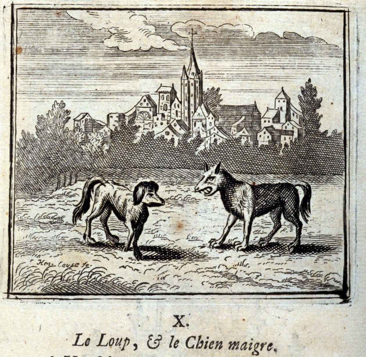 Le Loup et le Chien maigre - Francois Chauveau