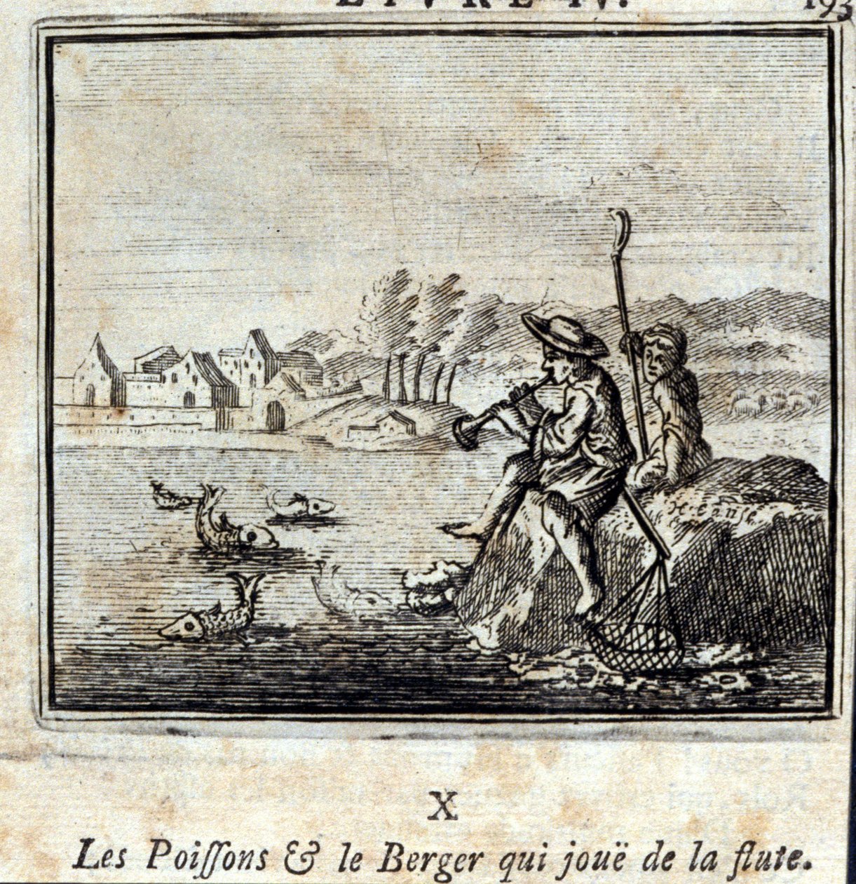 Le Poisson et le Berger jouant de la flûte - Francois Chauveau
