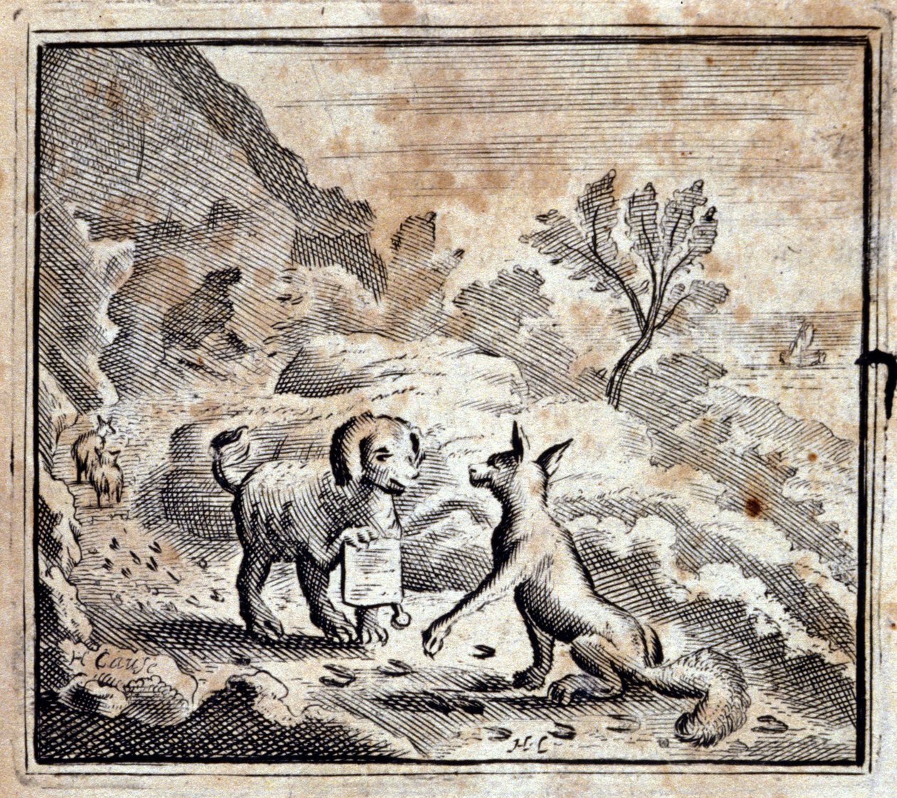 Le lion malade et le renard - Francois Chauveau