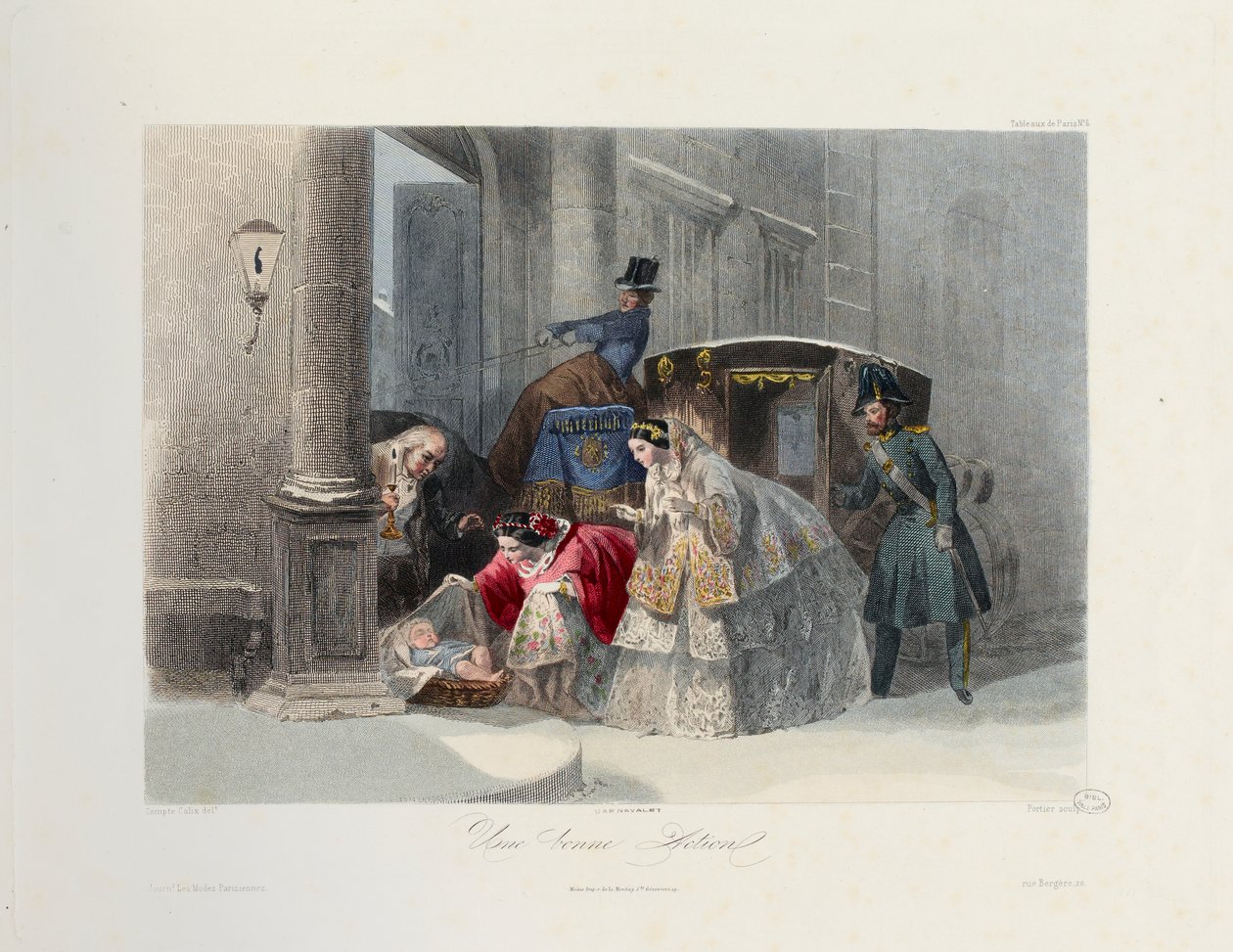Une bonne action, de Les Modes Parisiennes, c.1860 - Francois Claudius after Compte Calix