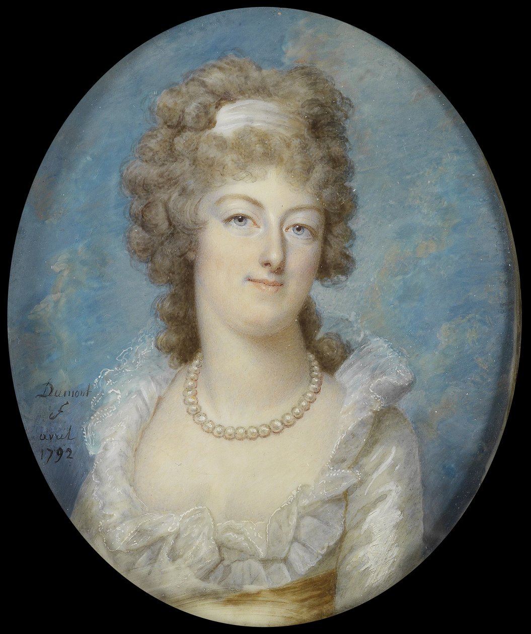 Portrait de la reine Marie-Antoinette avec un collier de perles, 1792 - Francois Dumont