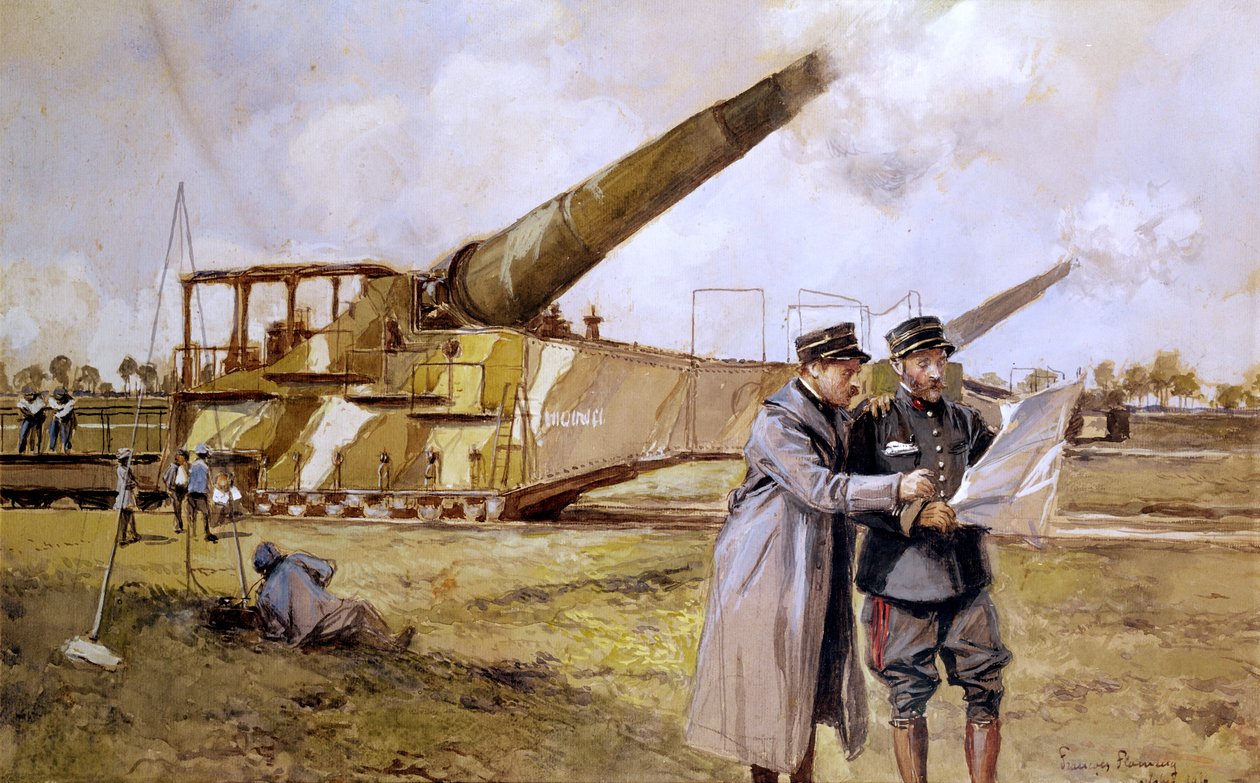 Artillerie lourde sur le chemin de fer, octobre 1916 - Francois Flameng