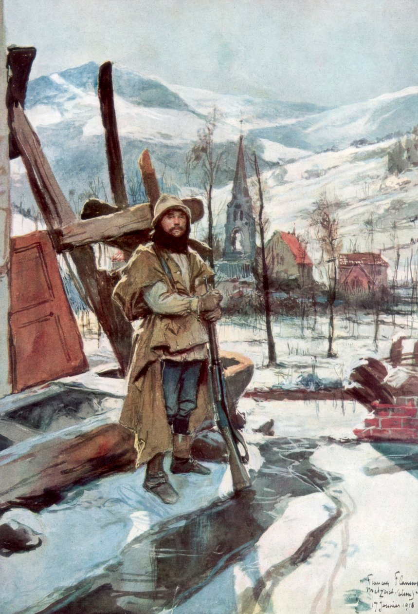 Garde en faction près de Metzeral, Alsace, janvier 1916, 1926 - Francois Flameng