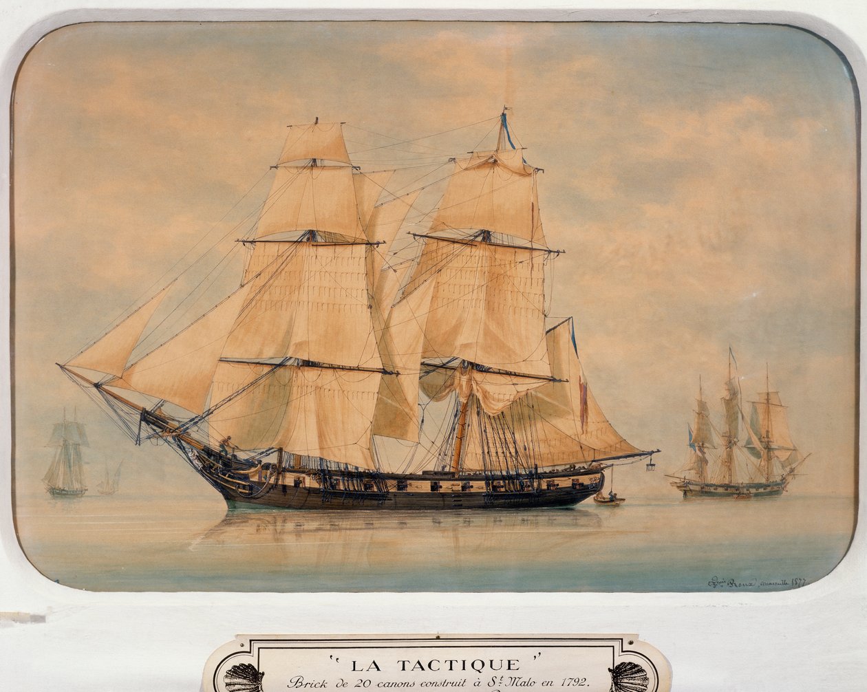 Brig Tactique, construit en 1792, par François Roux (1811-1882), France - Francois Geoffroy Roux