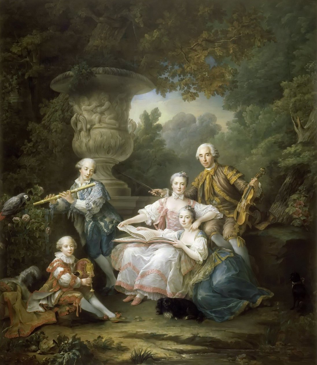Louis II du Bouchet de Sourches avec sa famille - Francois Hubert Drouais