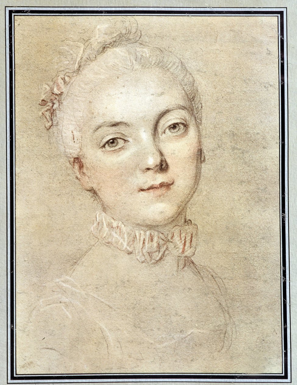 Portrait de Jeanne Bécu, Comtesse (ou Madame) du Barry (1743-1793) - dessin par François Drouais - Francois Hubert Drouais