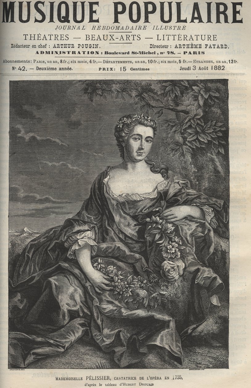 Portrait de Marie Pélissier (ou Pellissier) (1707-1749), chanteuse d