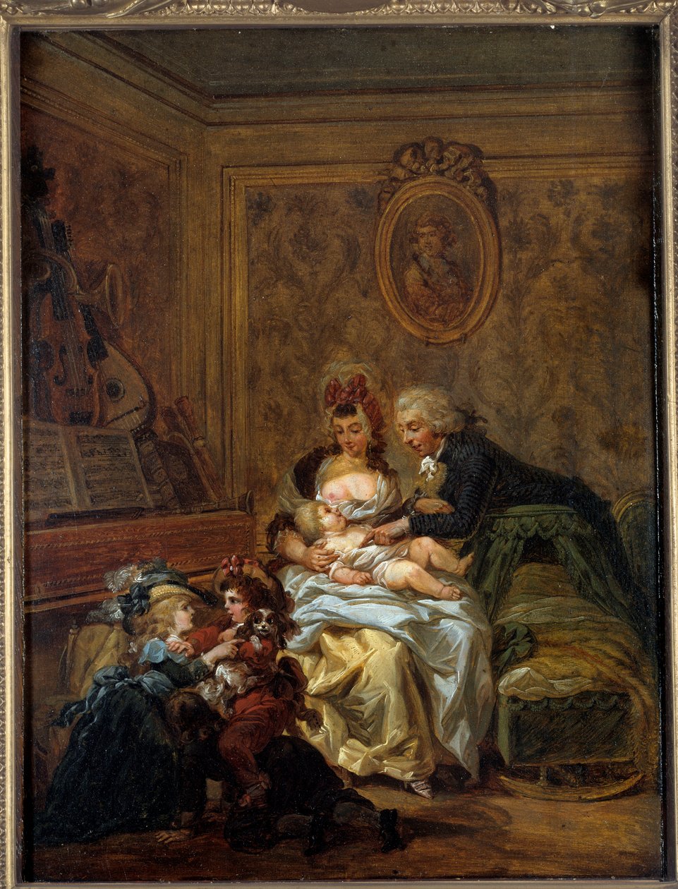 Famille heureuse - Francois Louis Joseph Watteau