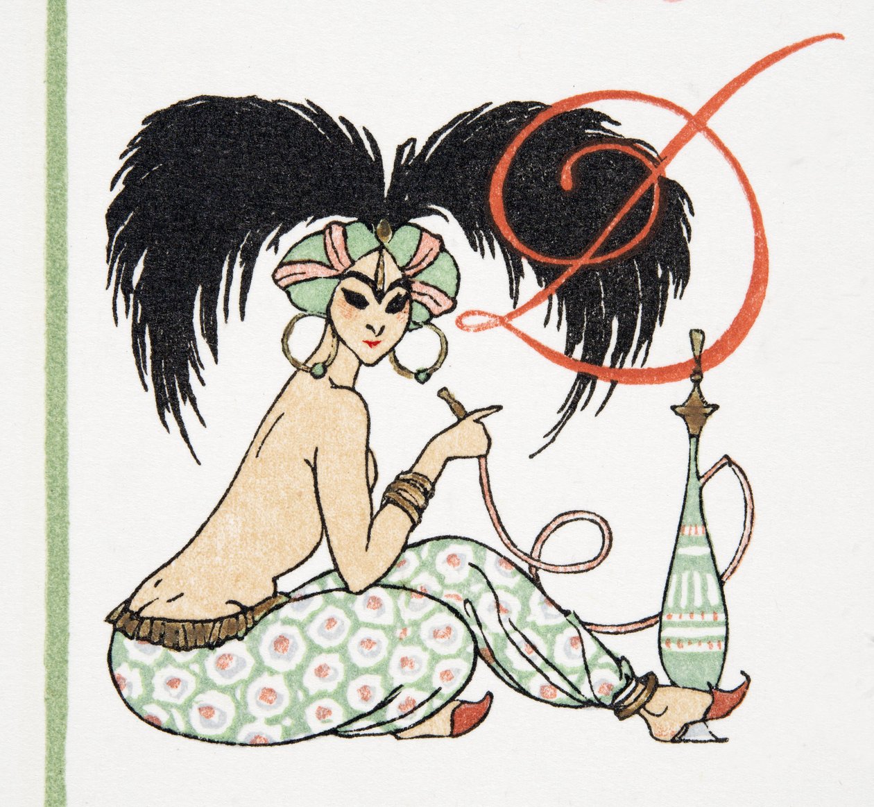 Fille arabe avec pipe à narguilé, de Personnages de Comédie, 1922 - Francois Louis Schmied
