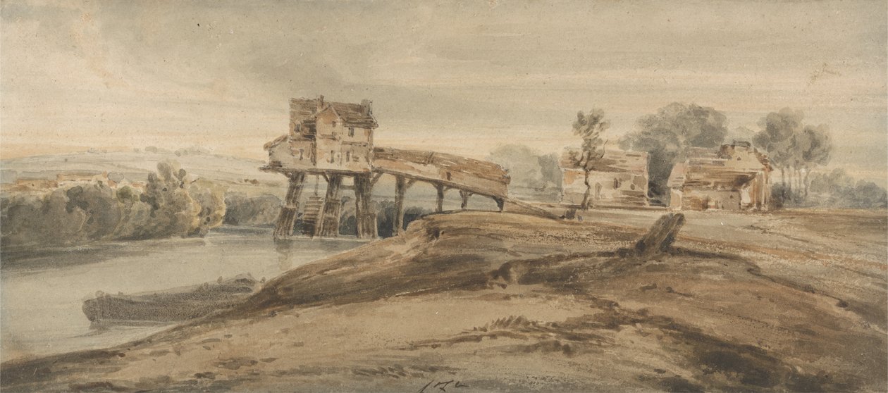 Le moulin à eau au-dessus du pont de Charenton, d