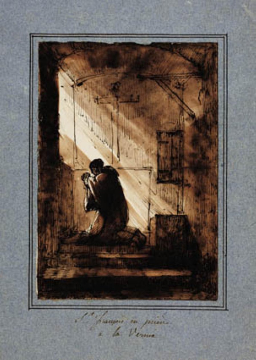 Saint François, agenouillé en prière dans sa cellule - Francois-Marius Granet