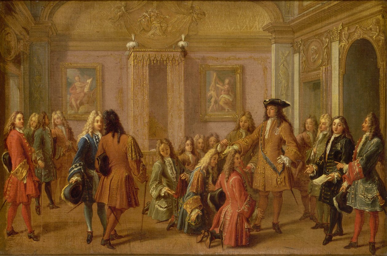 La première promotion des Chevaliers de Saint-Louis par Louis XIV, Versailles le 8 mai 1693 (1710) - Francois Marot