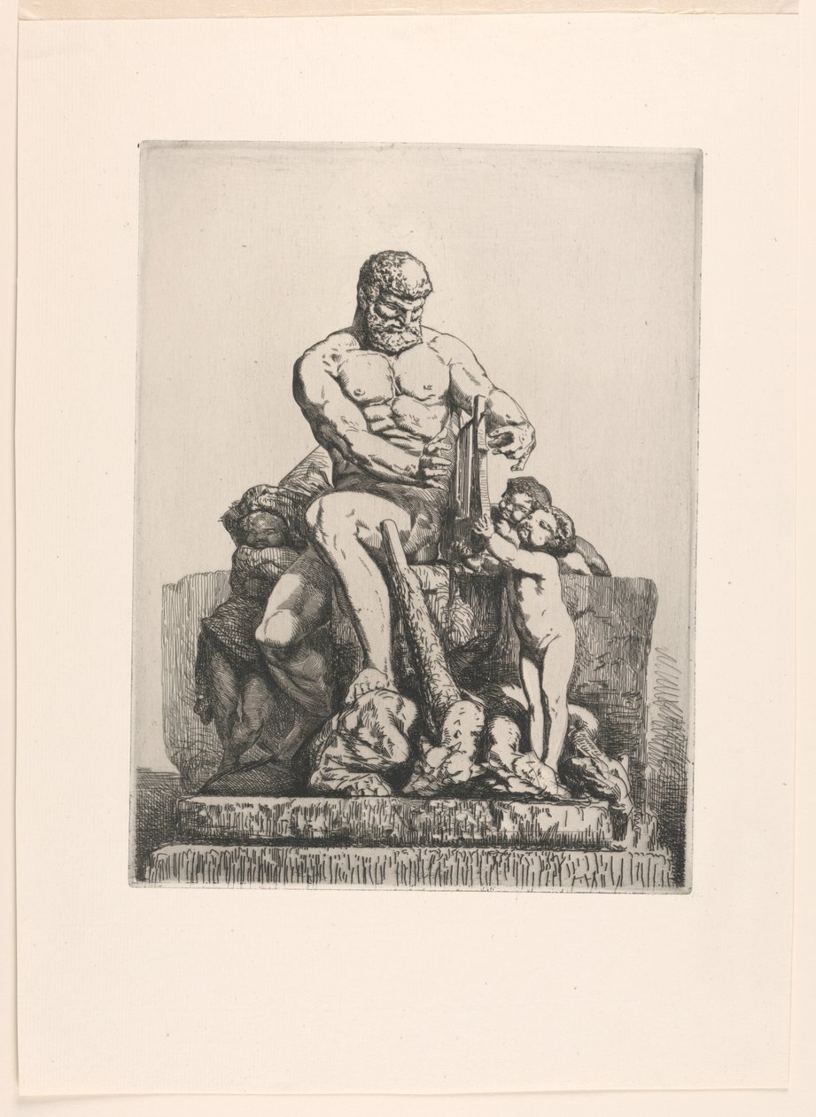 Hercule, planche une de Douze eaux-fortes par Chifflart - Francois Nicolas Chifflart