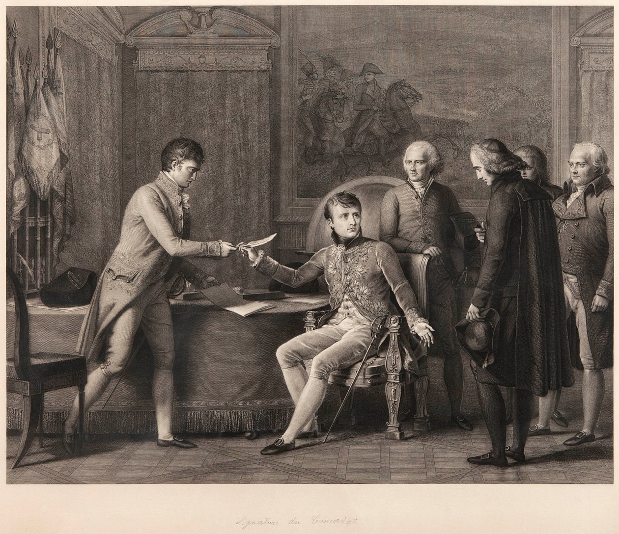 La signature du Concordat entre la France et le Saint-Siège le 15 juillet 1801 - Francois Pascal Simon Gerard