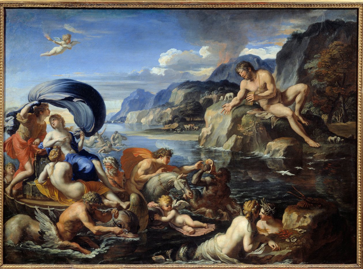 Acis et Galatée La nymphe Galatée et Acis, observés par le Cyclope Polyphème, jaloux de leur amour idyllique. Selon les "Métamorphoses" d