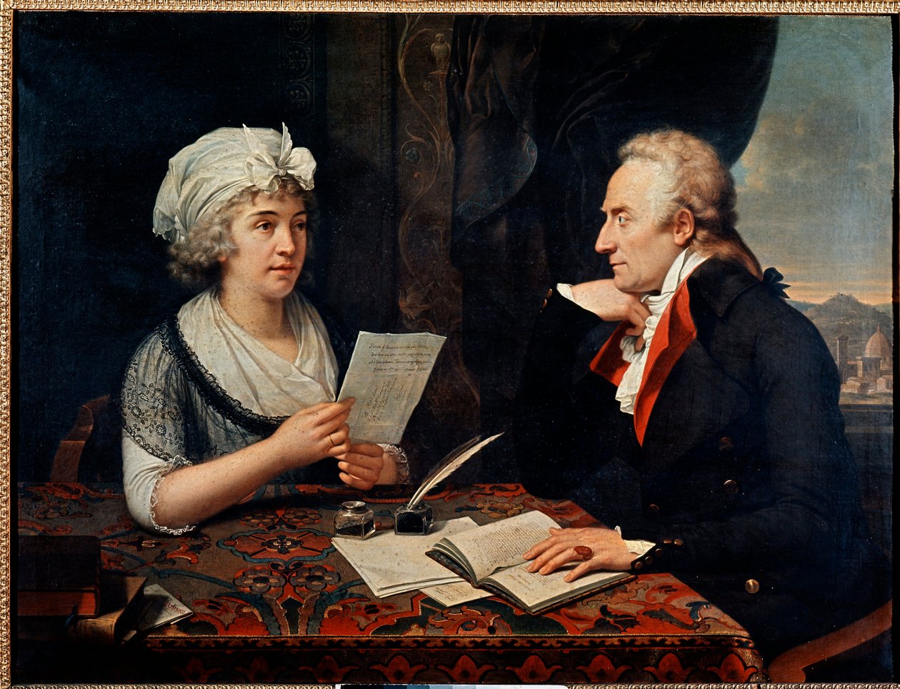 Vittorio Alfieri, poète et dramaturge italien, avec la comtesse d
