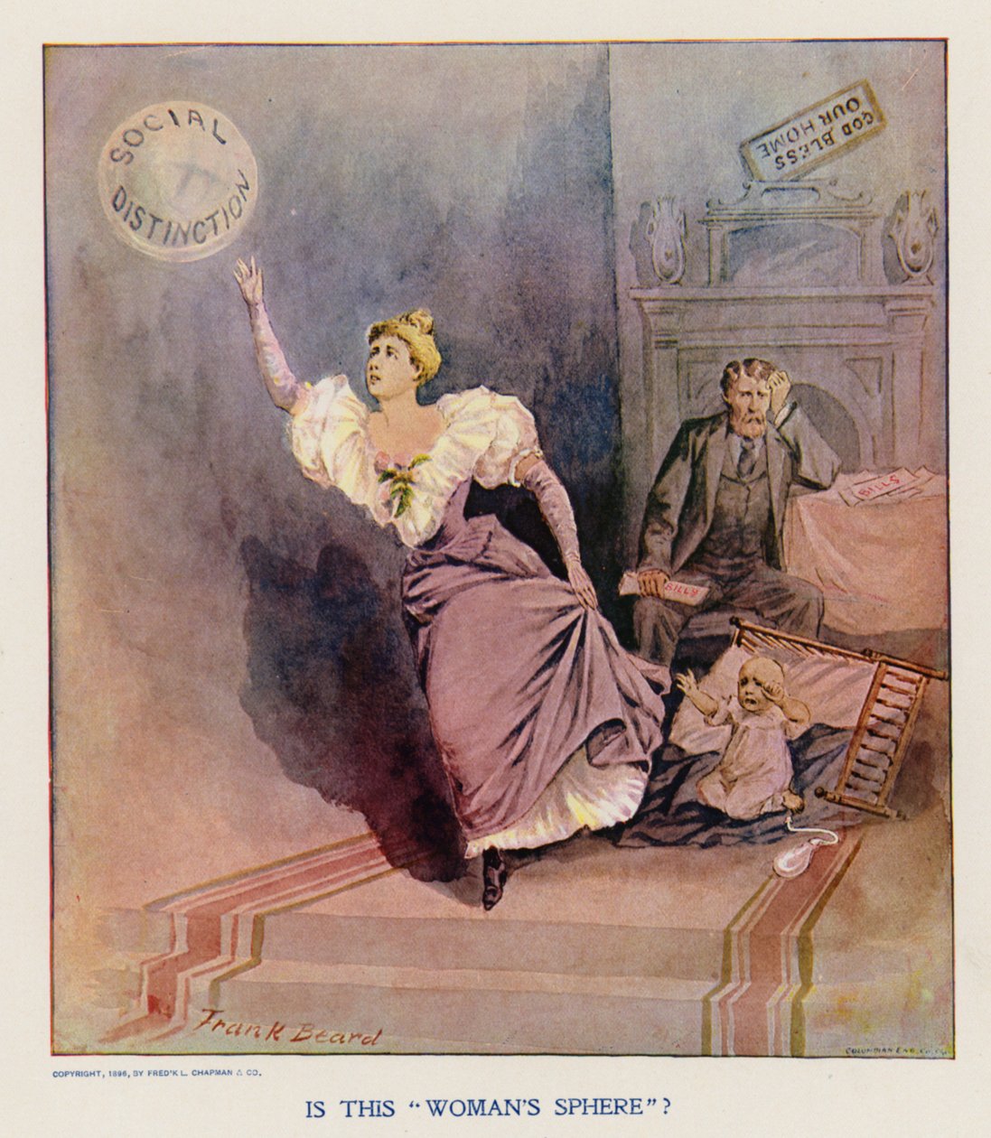 Est-ce la "sphère de la femme"  (lithographie couleur) - Frank Beard