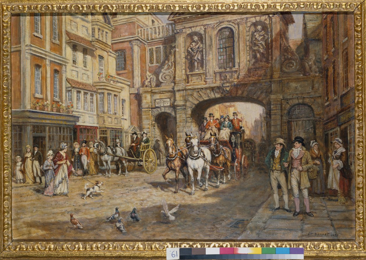 Le courrier royal passant Temple Bar - Frank Moss Bennett