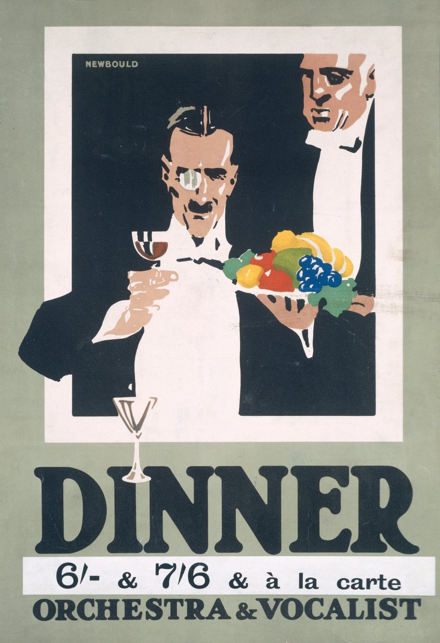 Publicité pour dîner et orchestre et chanteur - Frank Newbould