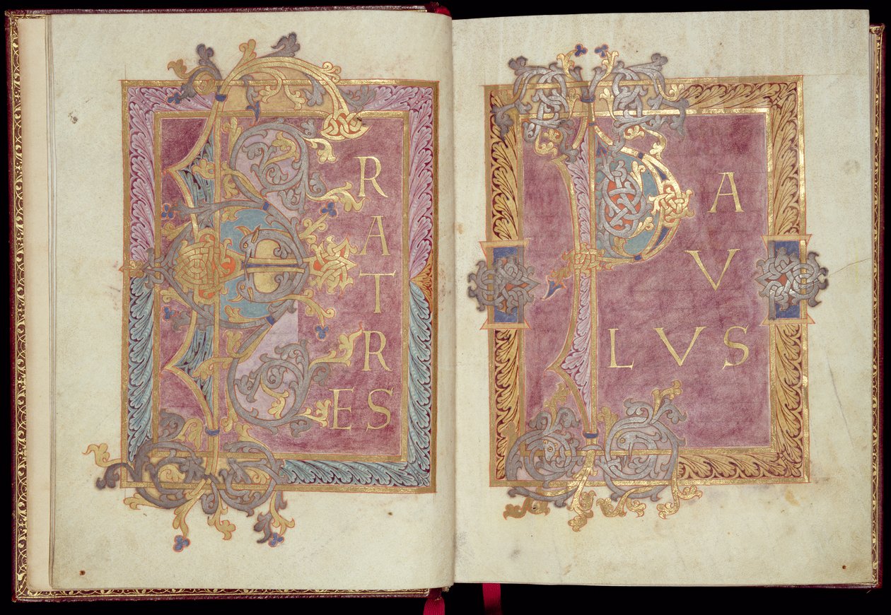 Pages initiales encadrées de feuilles d