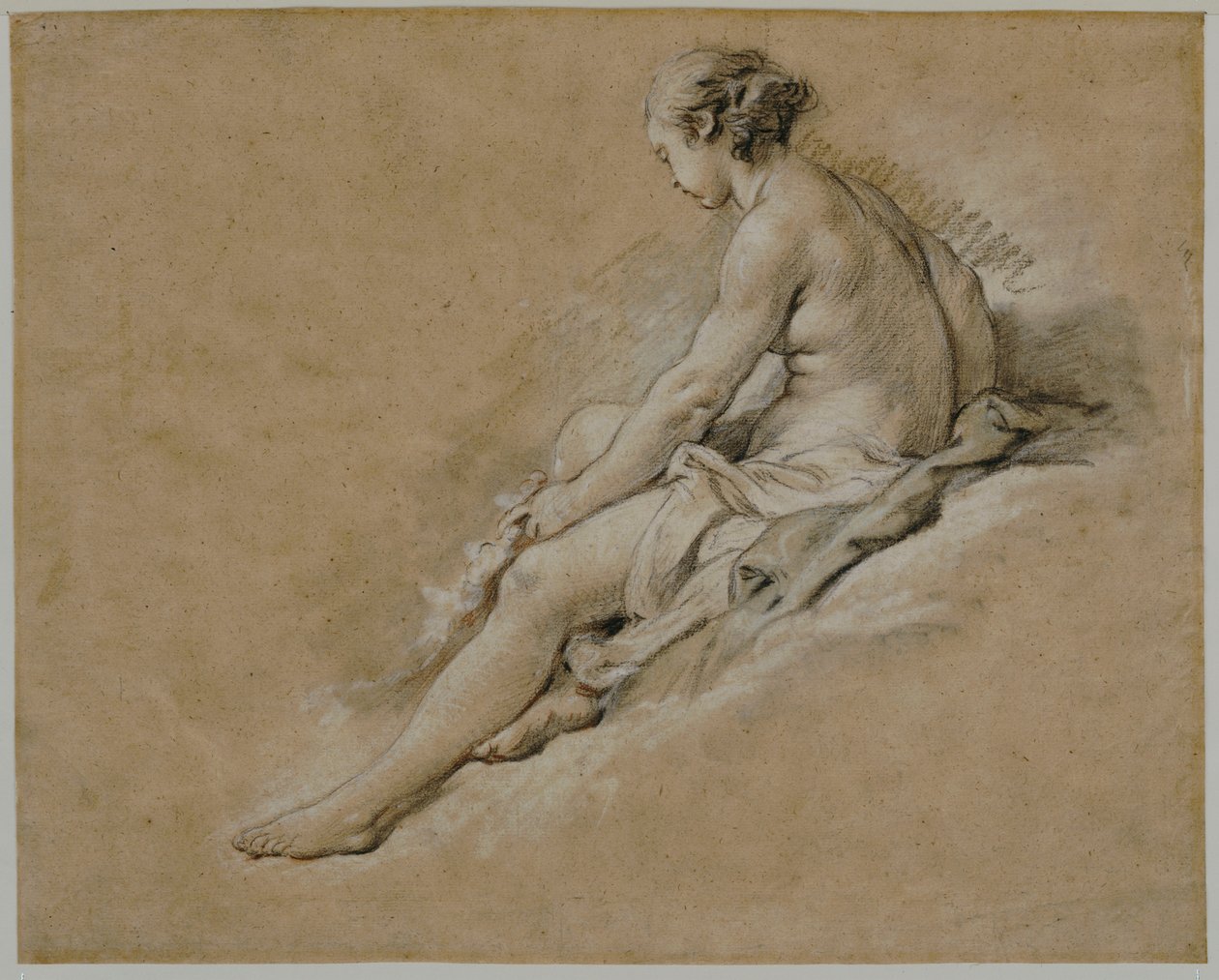 Jeune fille nue assise - François Boucher