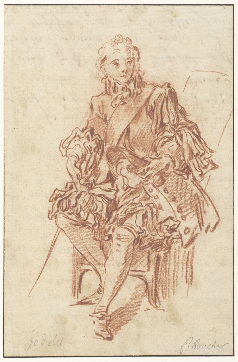Jodelet assis sur une chaise (Illustration de Les Précieuses Ridicules de l