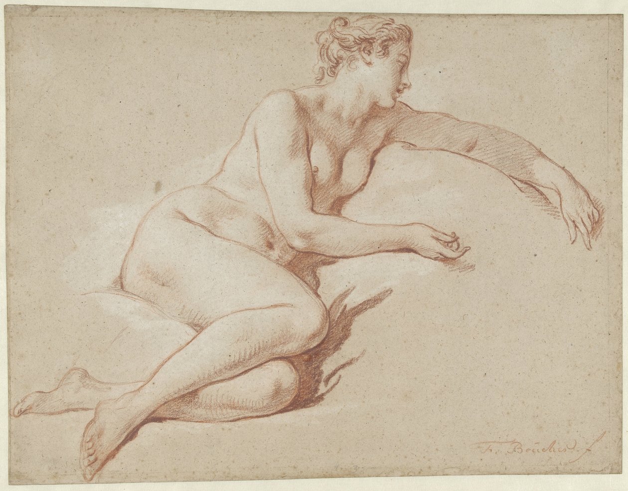 Nu féminin allongé, vers la droite - François Boucher