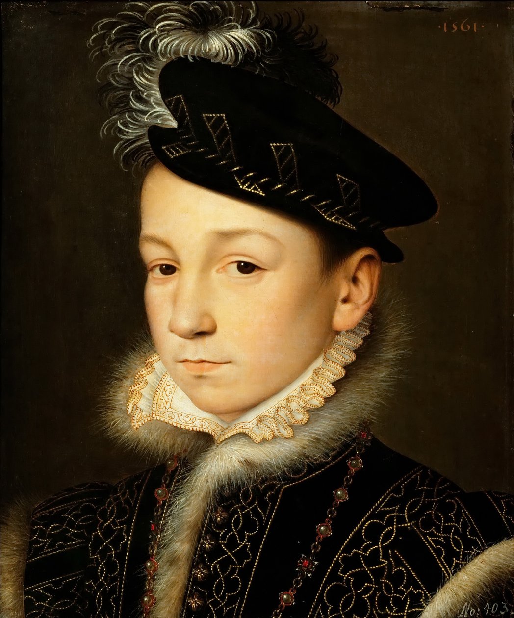 Allemand : Roi Charles IX de France (1550-1574), buste Roi Charles IX de France - François Clouet
