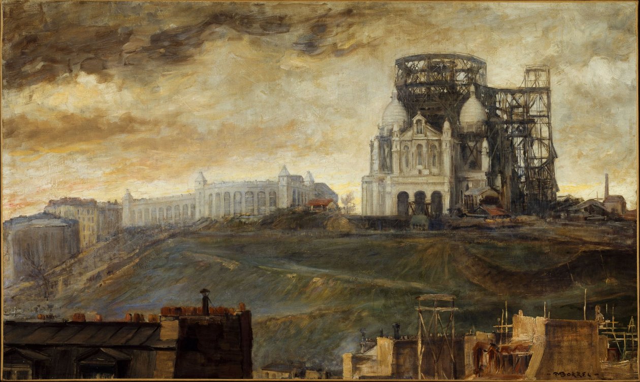 La Butte Montmartre avec le Sacré-Cœur en construction, vers 1890 - François Marius Borrel