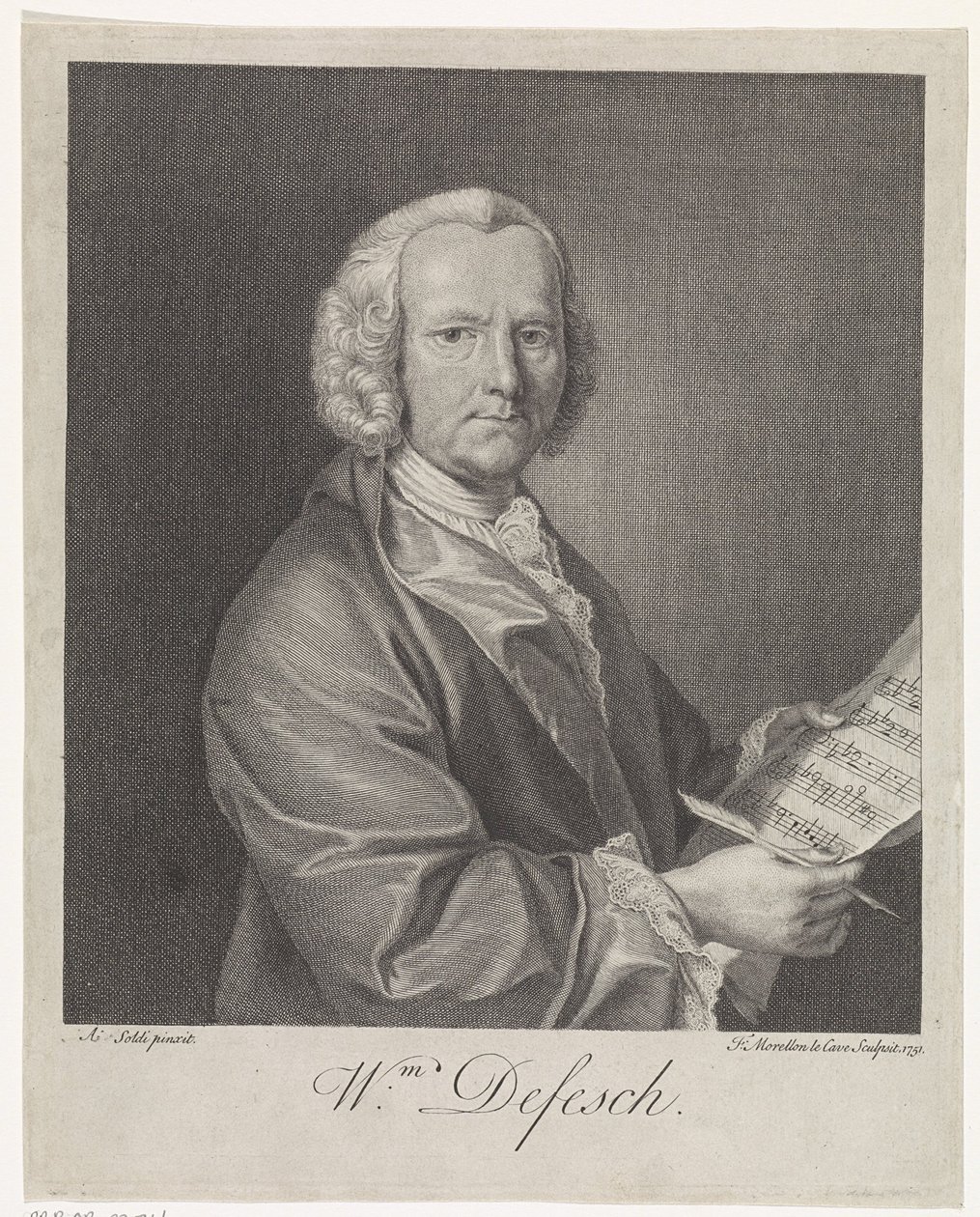 Portrait du compositeur Willem de Fesch 1687-1761, 1751 - François Morellon de La Cave