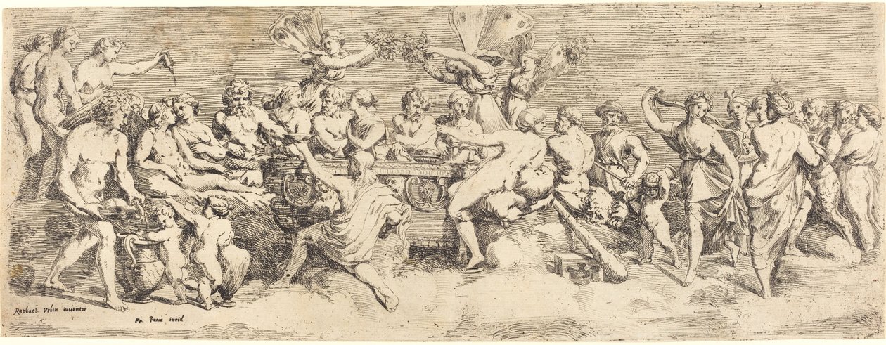 Le festin de mariage de Cupidon et Psyché - François Perrier after Raphael
