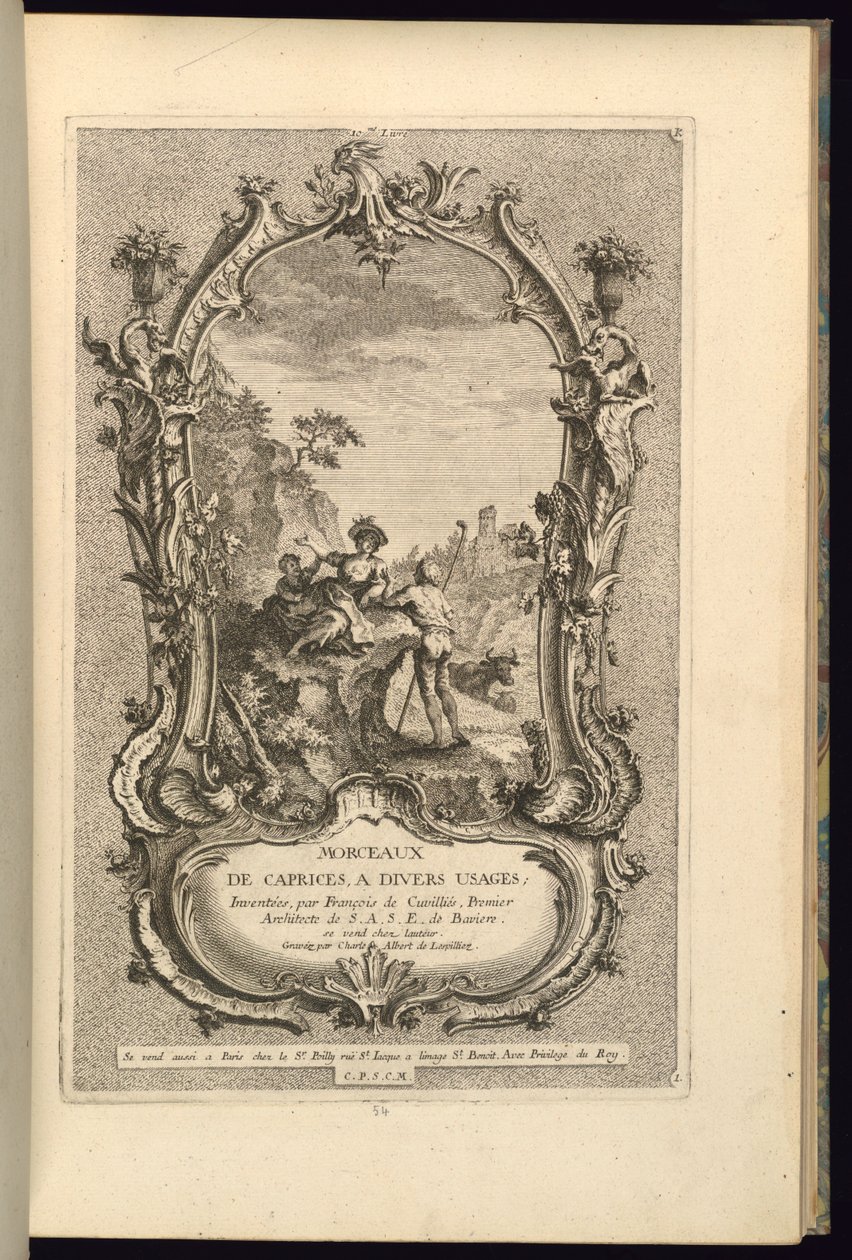 Conception pour cartouche avec grands et petits compartiments - François de Cuvilliés the Elder