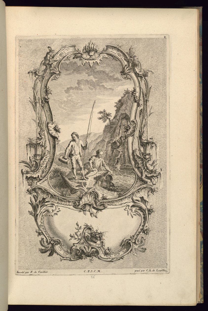 Conception pour un cartouche avec grands et petits compartiments - François de Cuvilliés the Elder