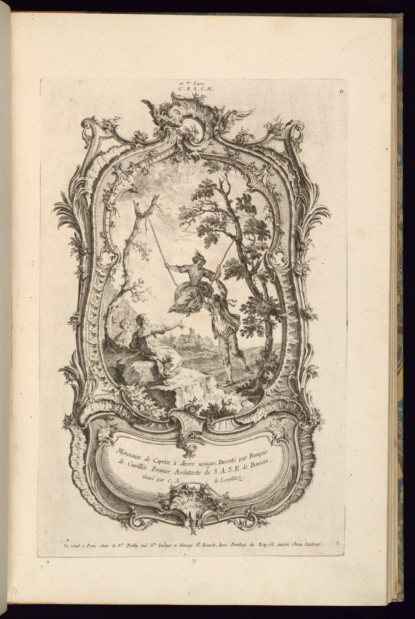 Conception pour un cartouche avec grands et petits compartiments - François de Cuvilliés the Elder