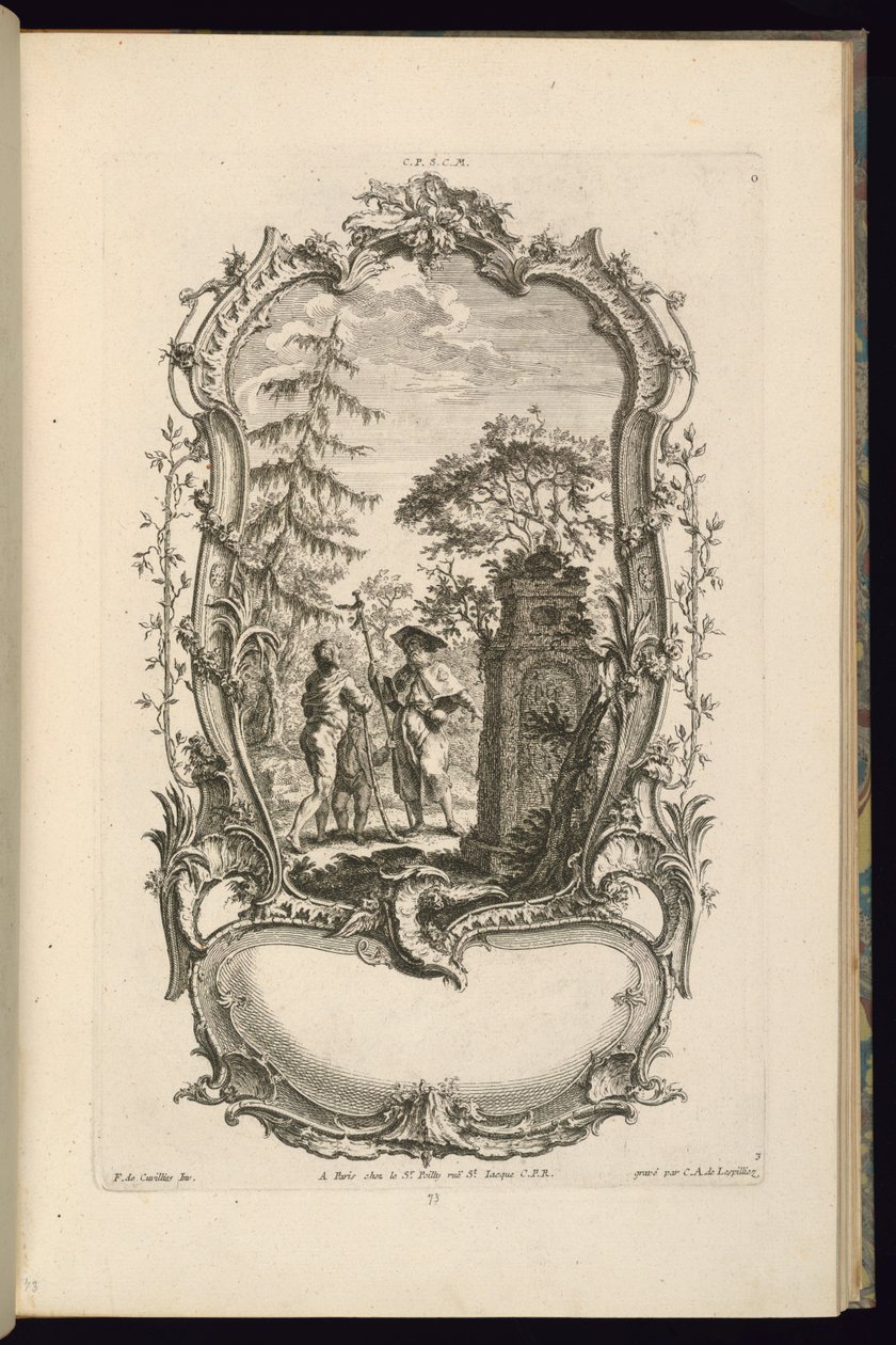 Conception pour un cartouche avec grands et petits compartiments - François de Cuvilliés the Elder