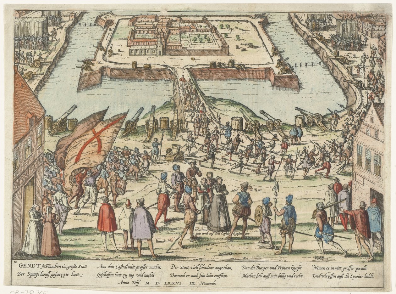 Retraite des Espagnols de la citadelle de Gand après un siège par l