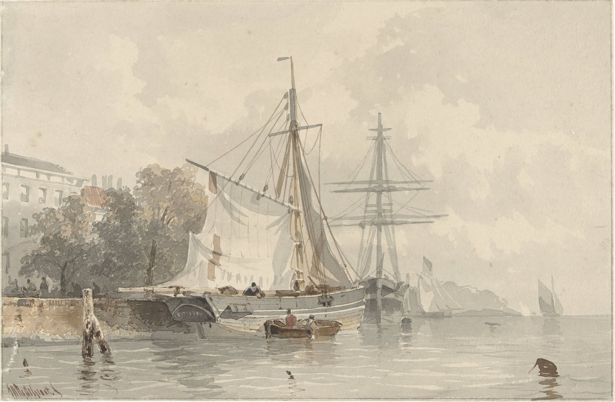 Voiliers à quai - Frans Arnold Breuhaus de Groot