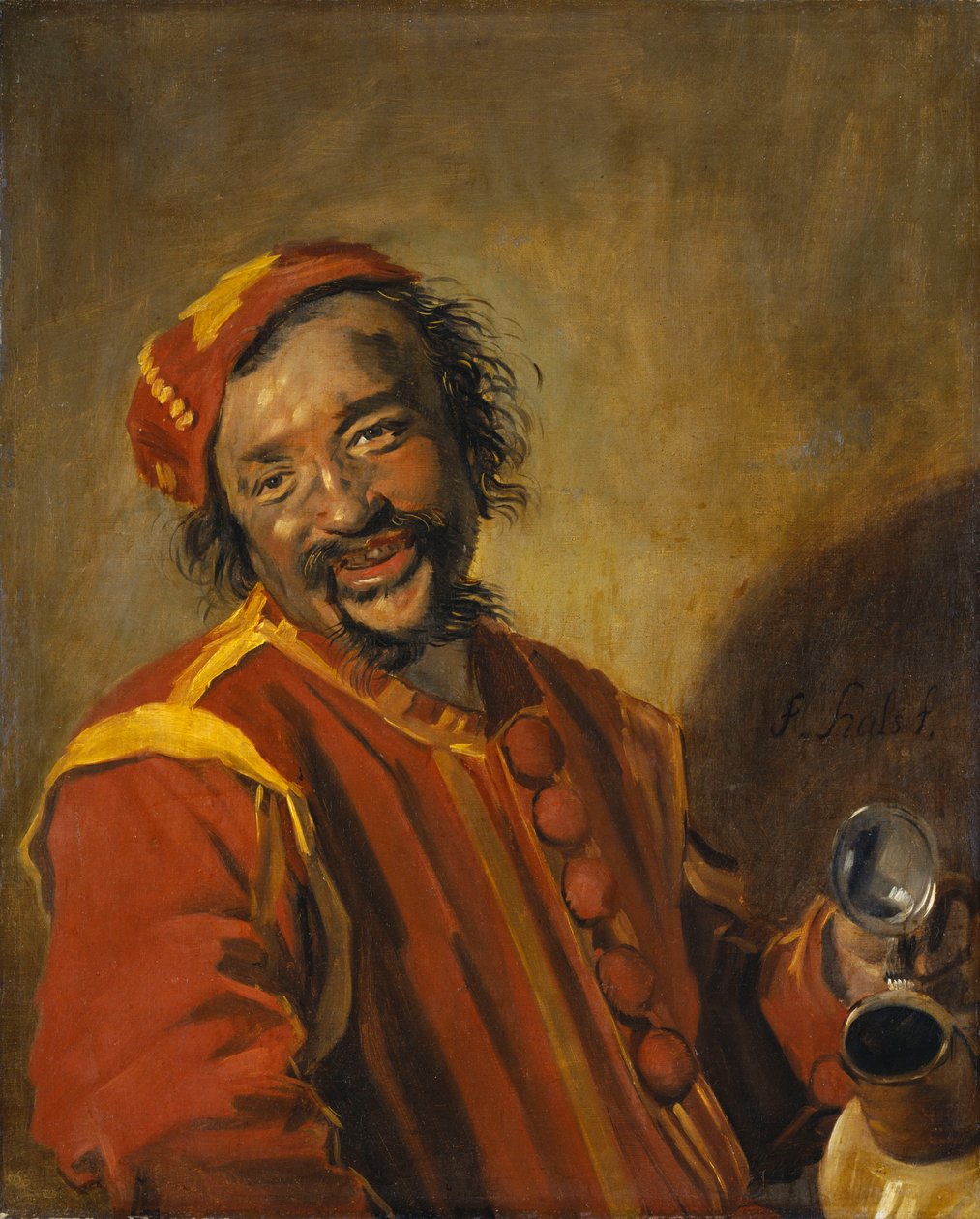 Homme riant avec cruche, connu sous le nom de Peeckelhaeringh - Frans Hals